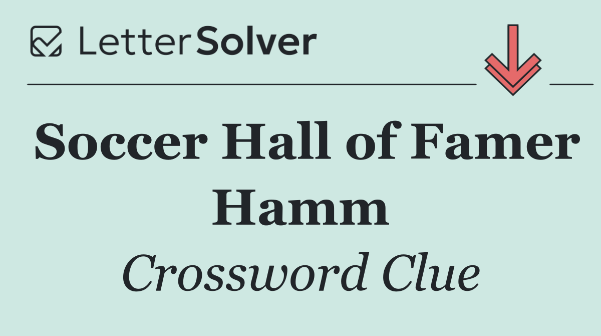 Soccer Hall of Famer Hamm