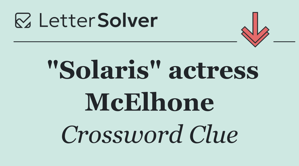 "Solaris" actress McElhone