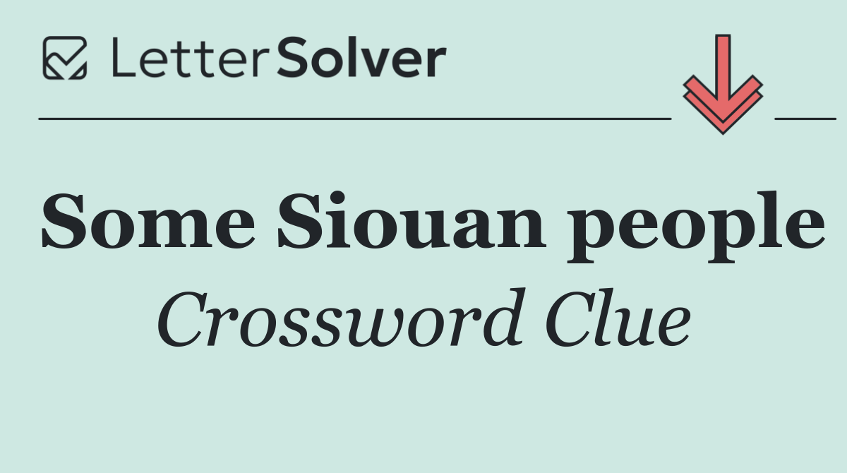 Some Siouan people
