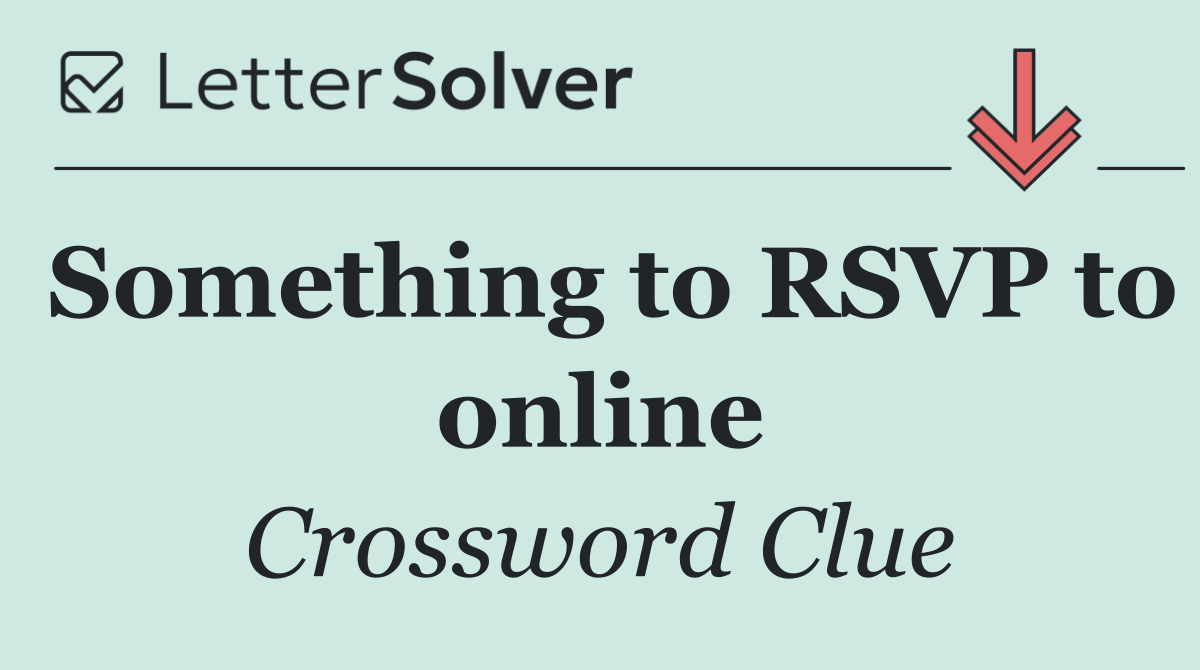 Something to RSVP to online