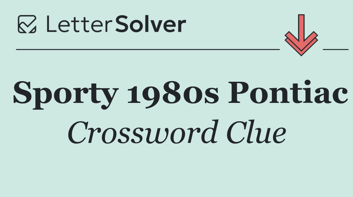Sporty 1980s Pontiac