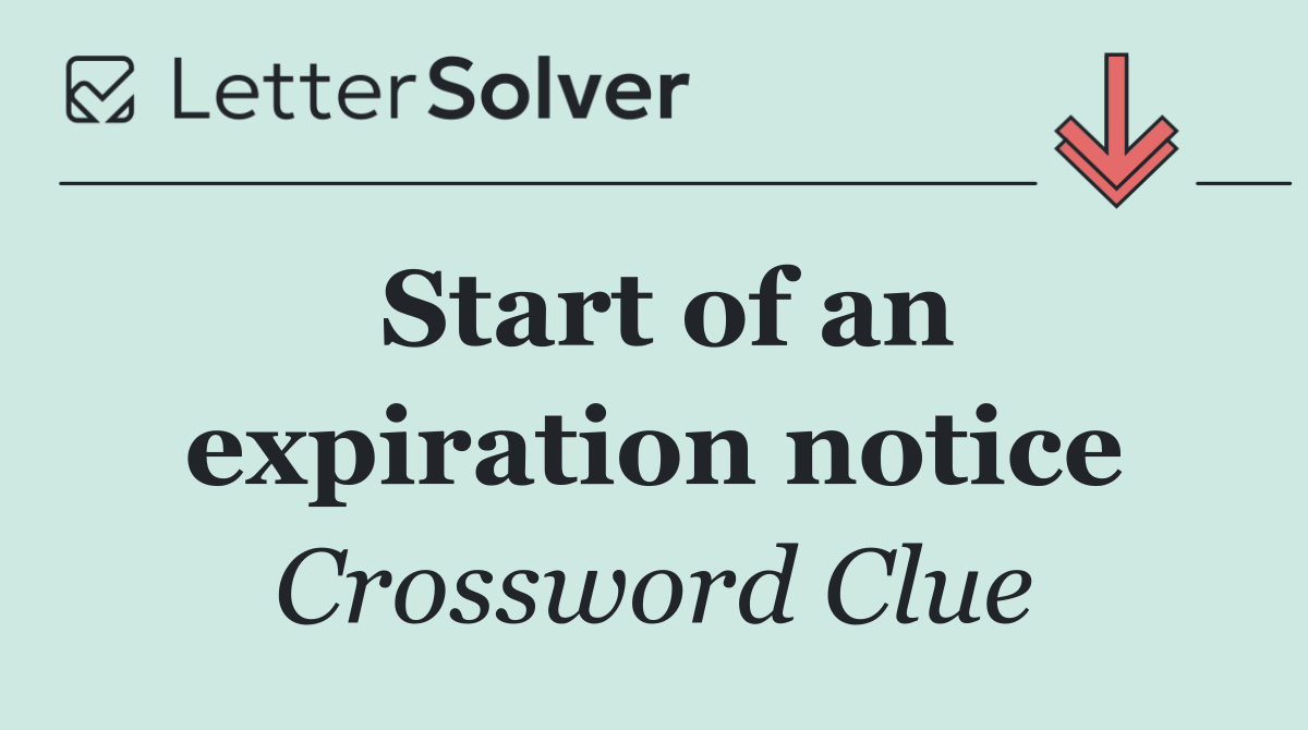 Start of an expiration notice