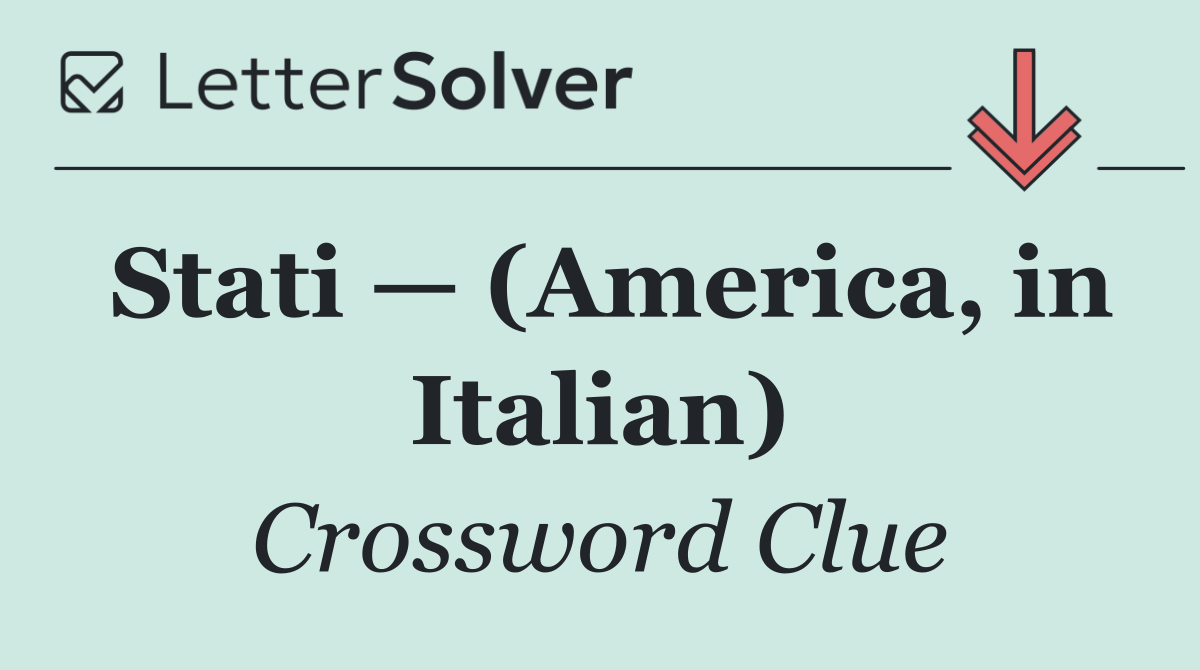 Stati — (America, in Italian)