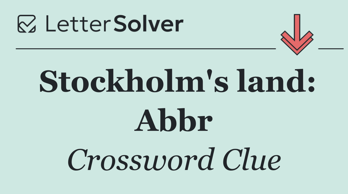 Stockholm's land: Abbr