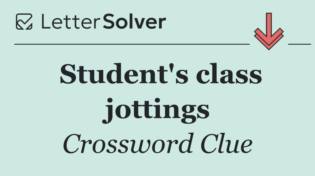 Student's class jottings
