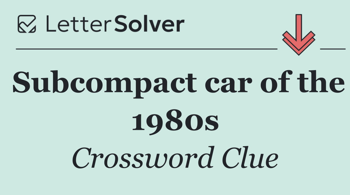 Subcompact car of the 1980s