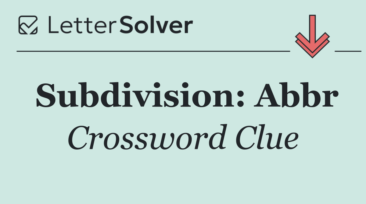 Subdivision: Abbr