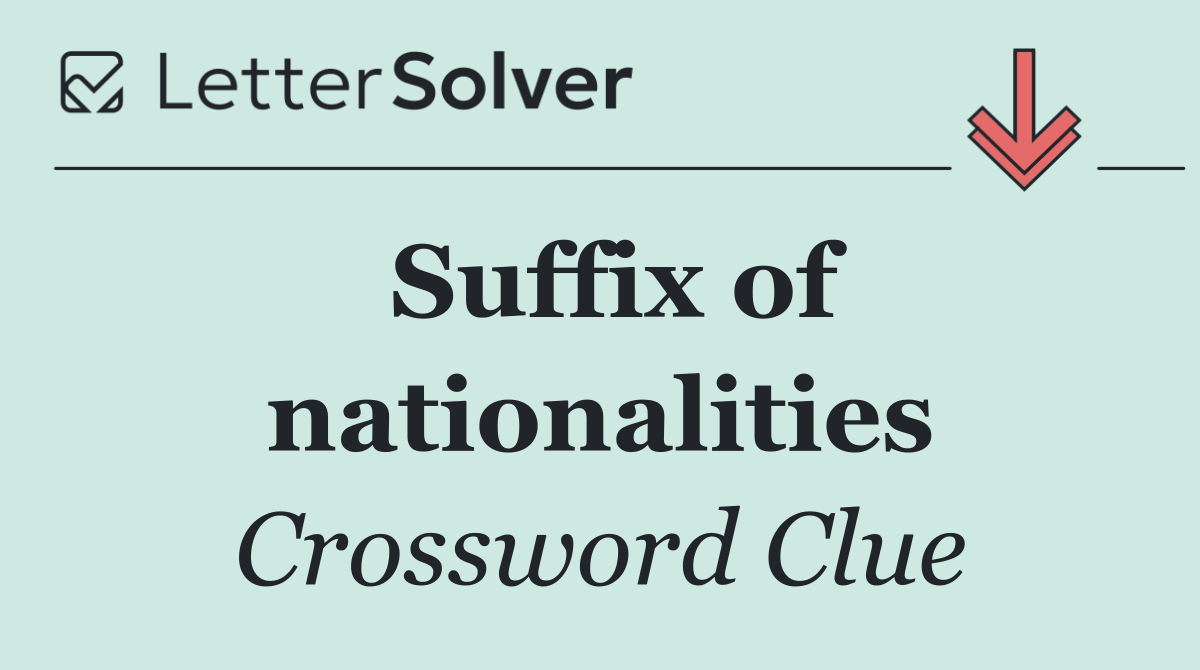 Suffix of nationalities