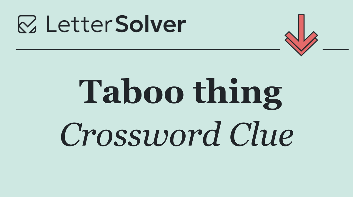 Taboo thing