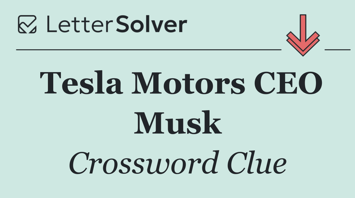 Tesla Motors CEO Musk