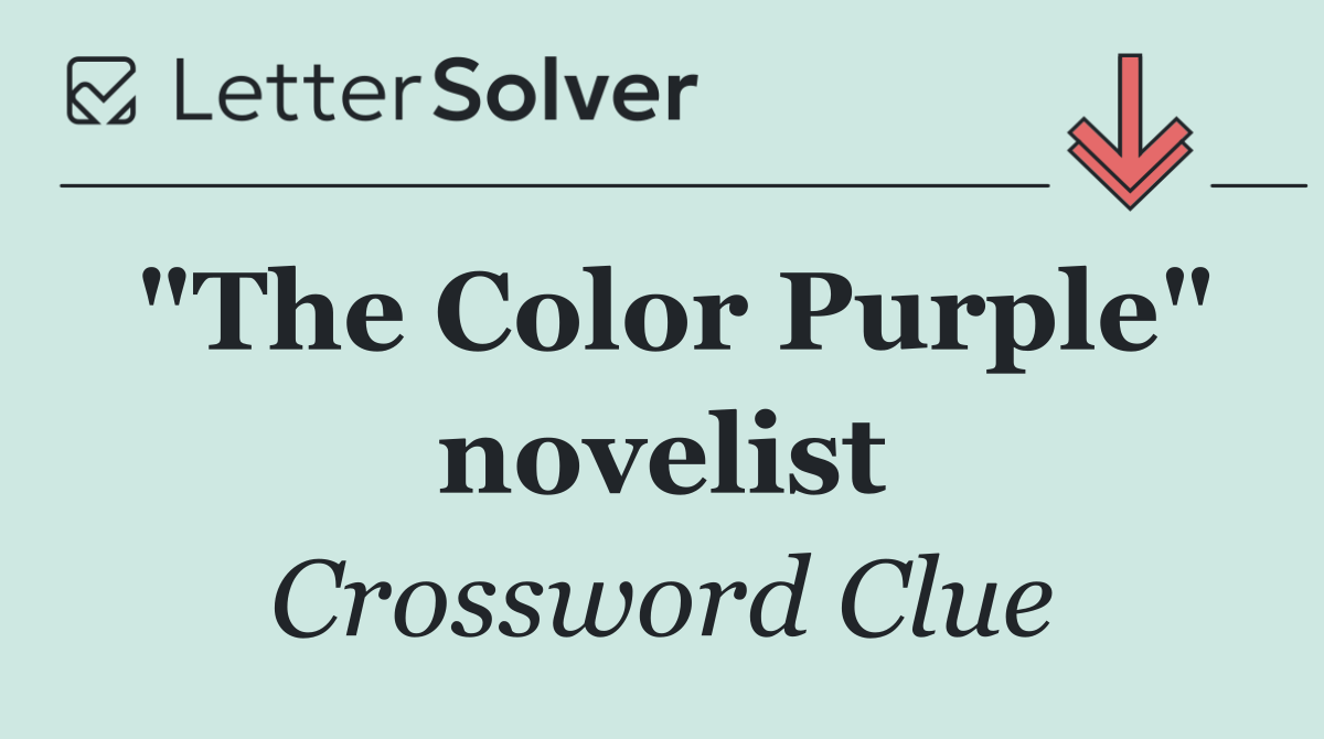 "The Color Purple" novelist