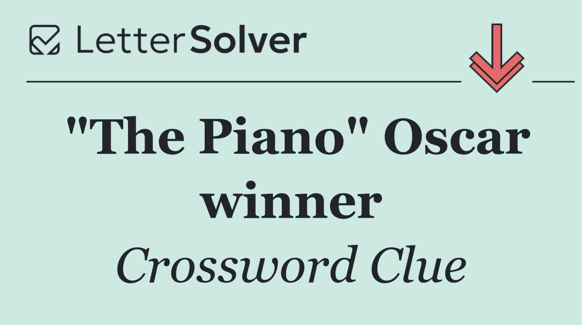 "The Piano" Oscar winner