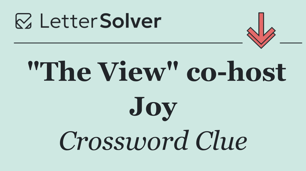 "The View" co host Joy