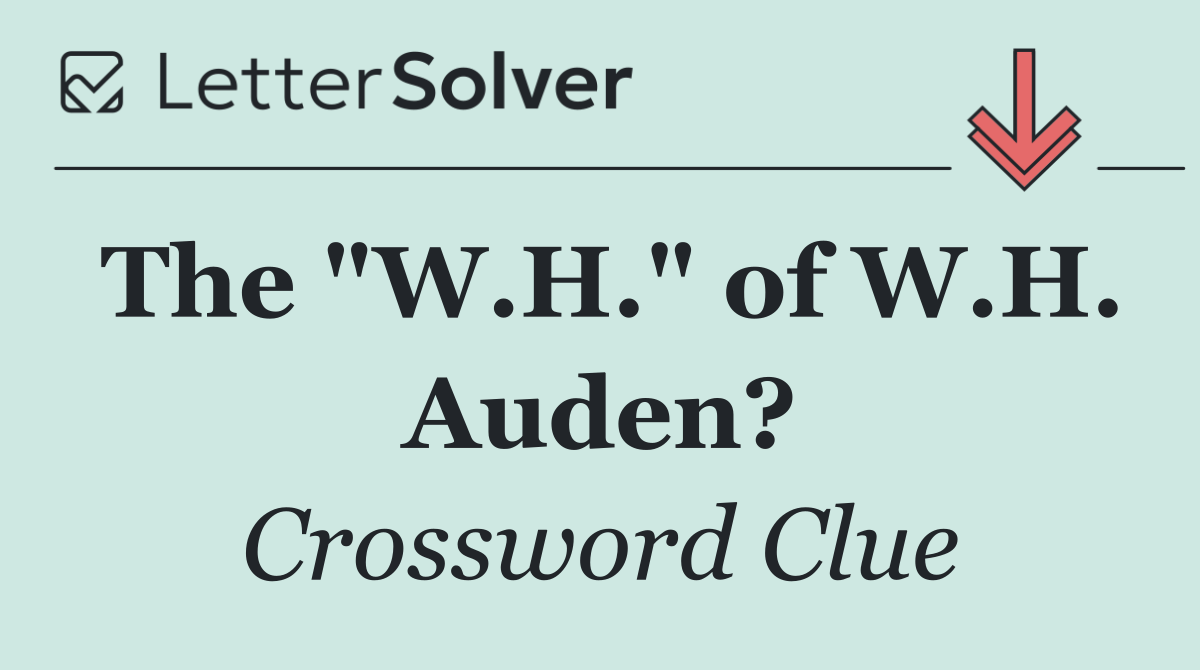The "W.H." of W.H. Auden?