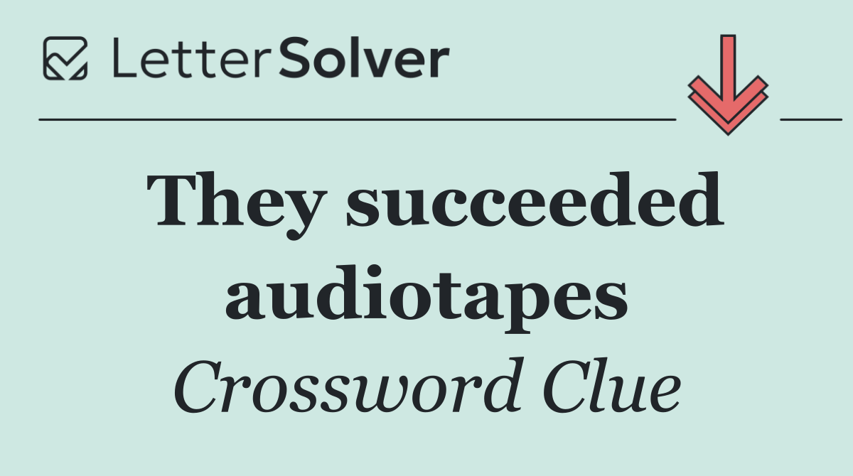 They succeeded audiotapes