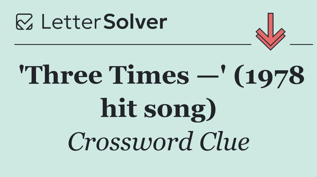 'Three Times —' (1978 hit song)