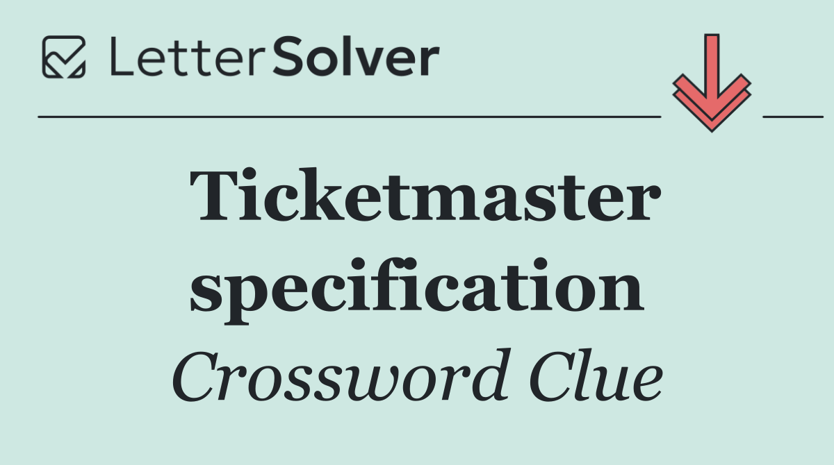 Ticketmaster specification