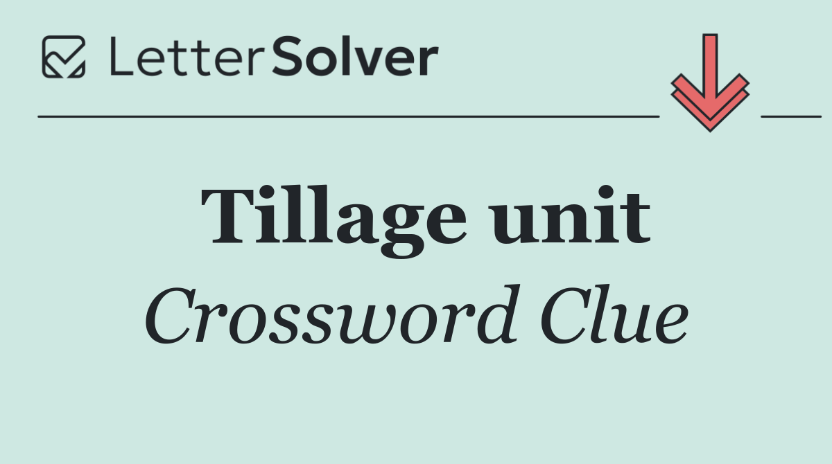 Tillage unit