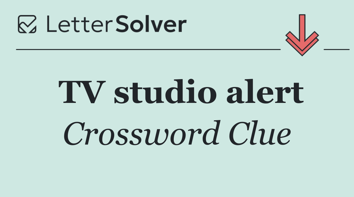 TV studio alert