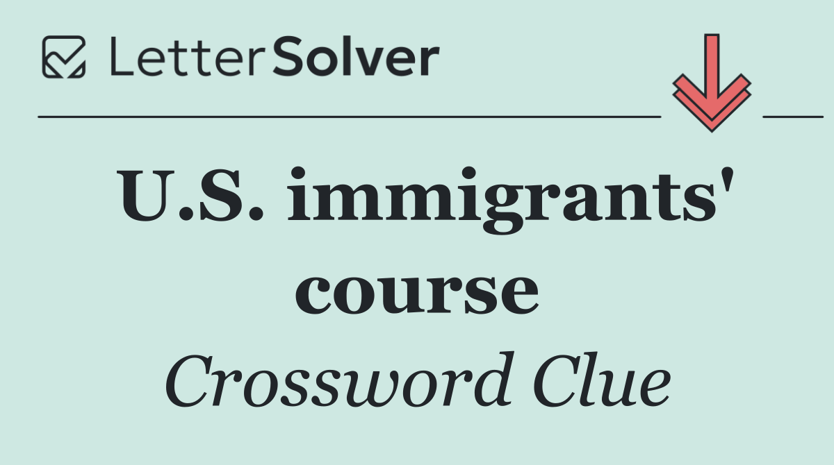 U.S. immigrants' course