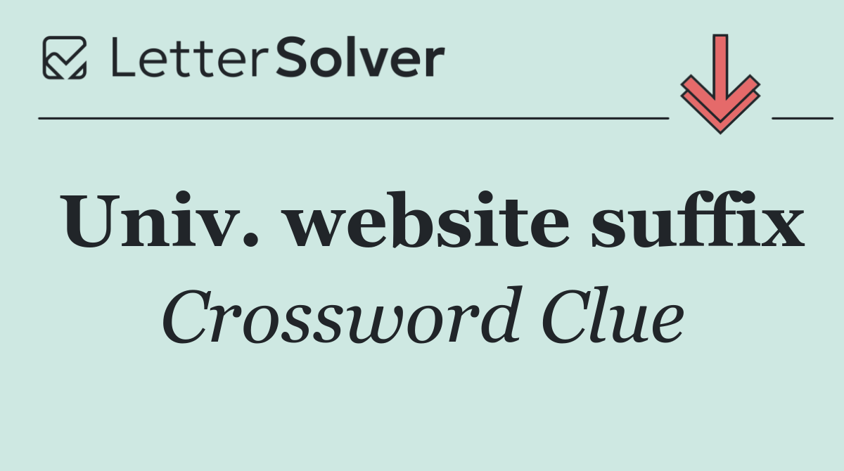 Univ. website suffix