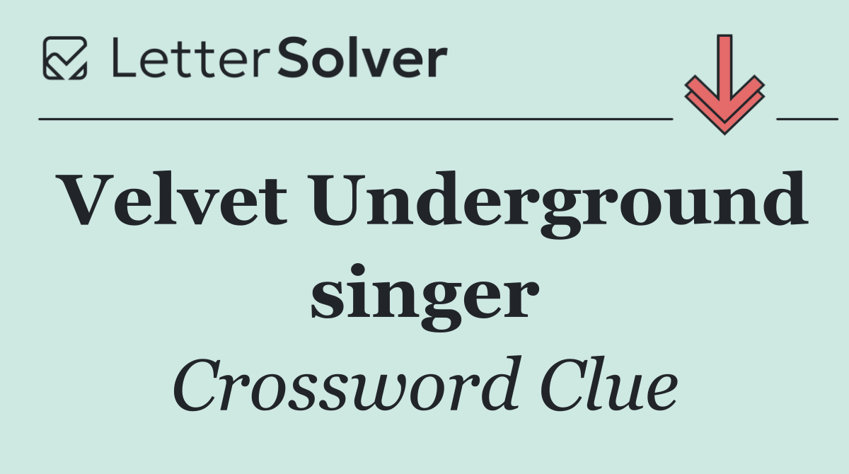 Velvet Underground singer