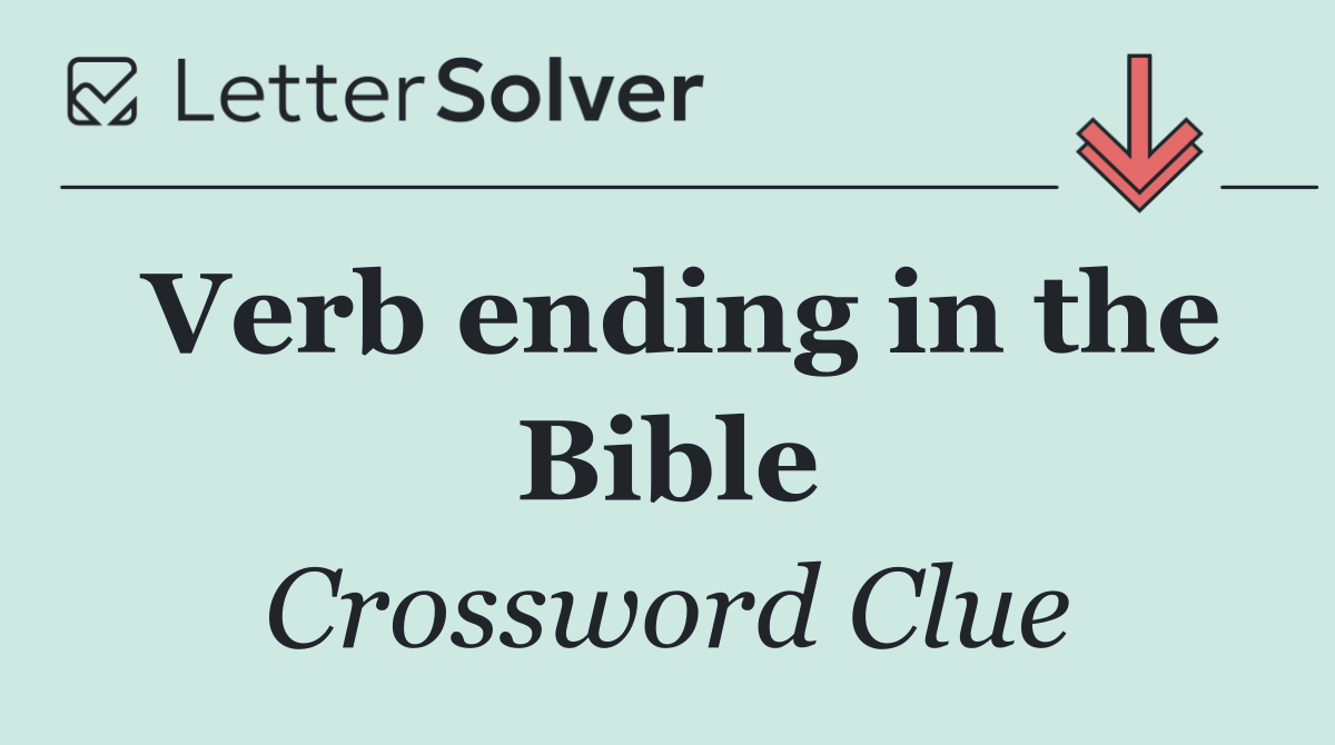 Verb ending in the Bible