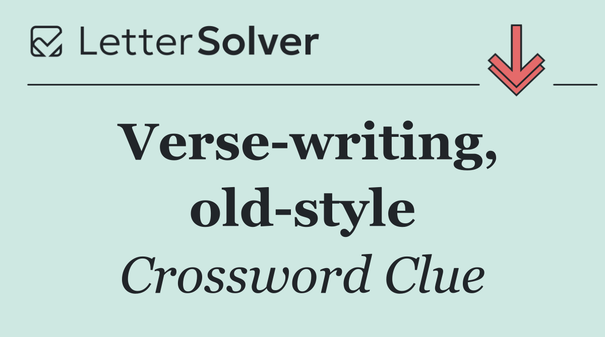 Verse writing, old style