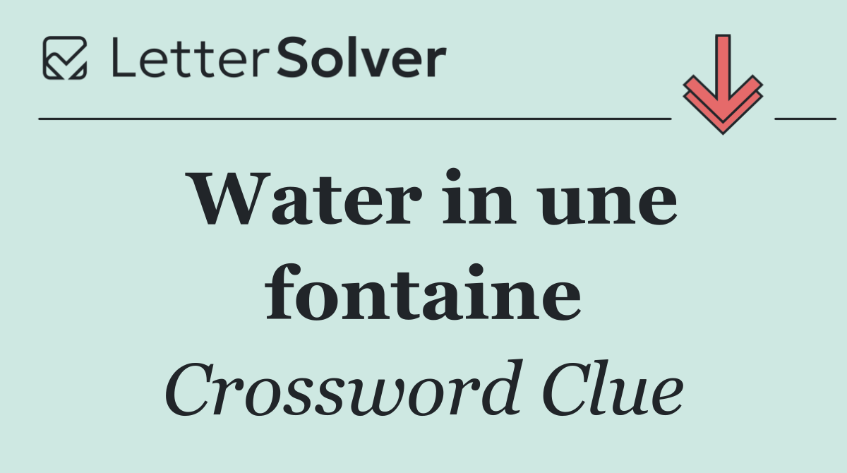 Water in une fontaine