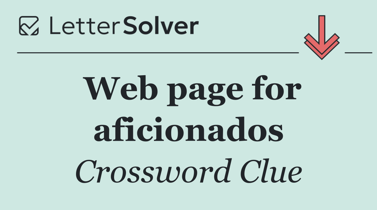 Web page for aficionados