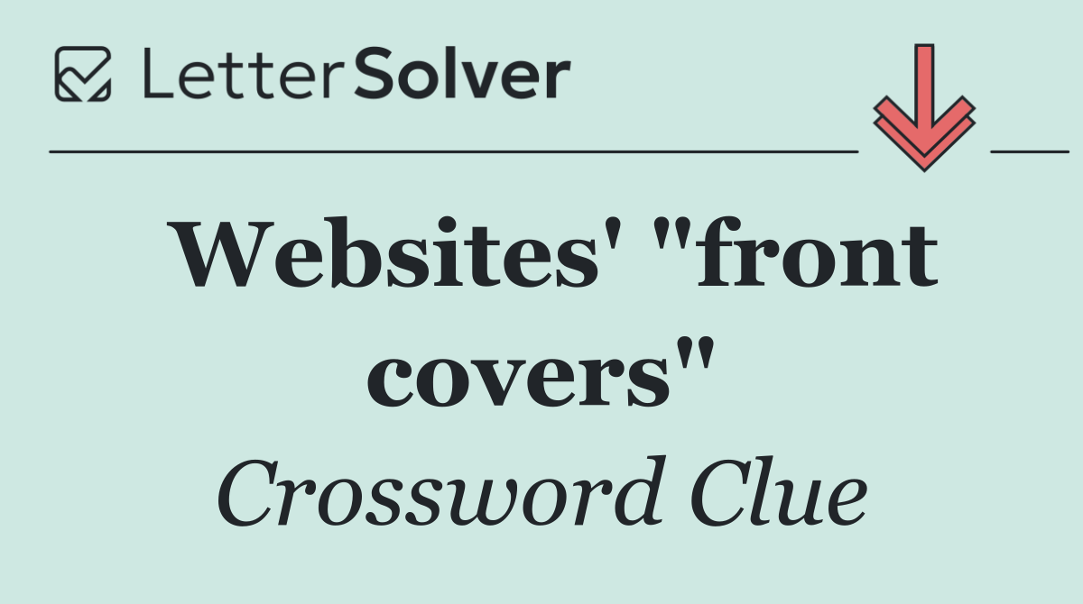 Websites' "front covers"