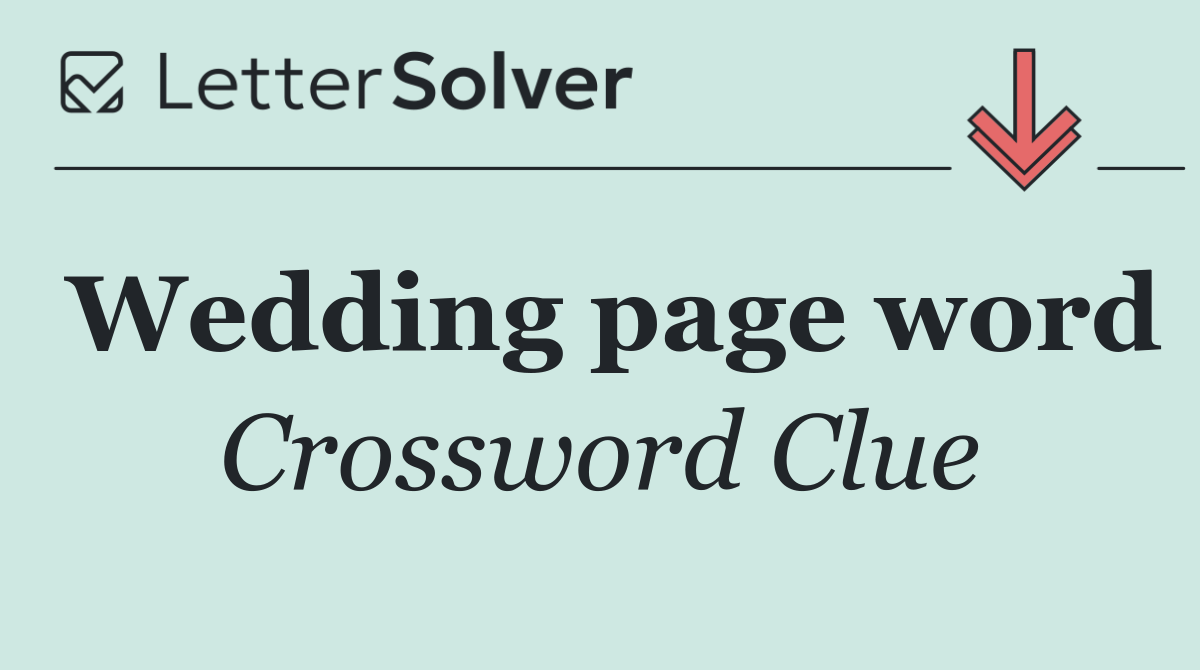 Wedding page word