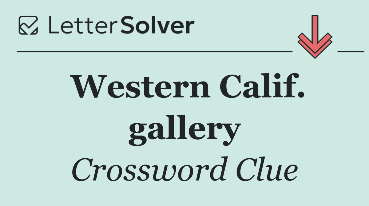Western Calif. gallery