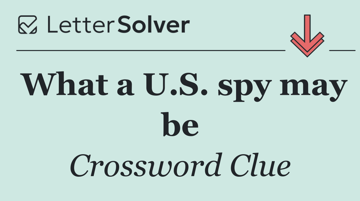 What a U.S. spy may be