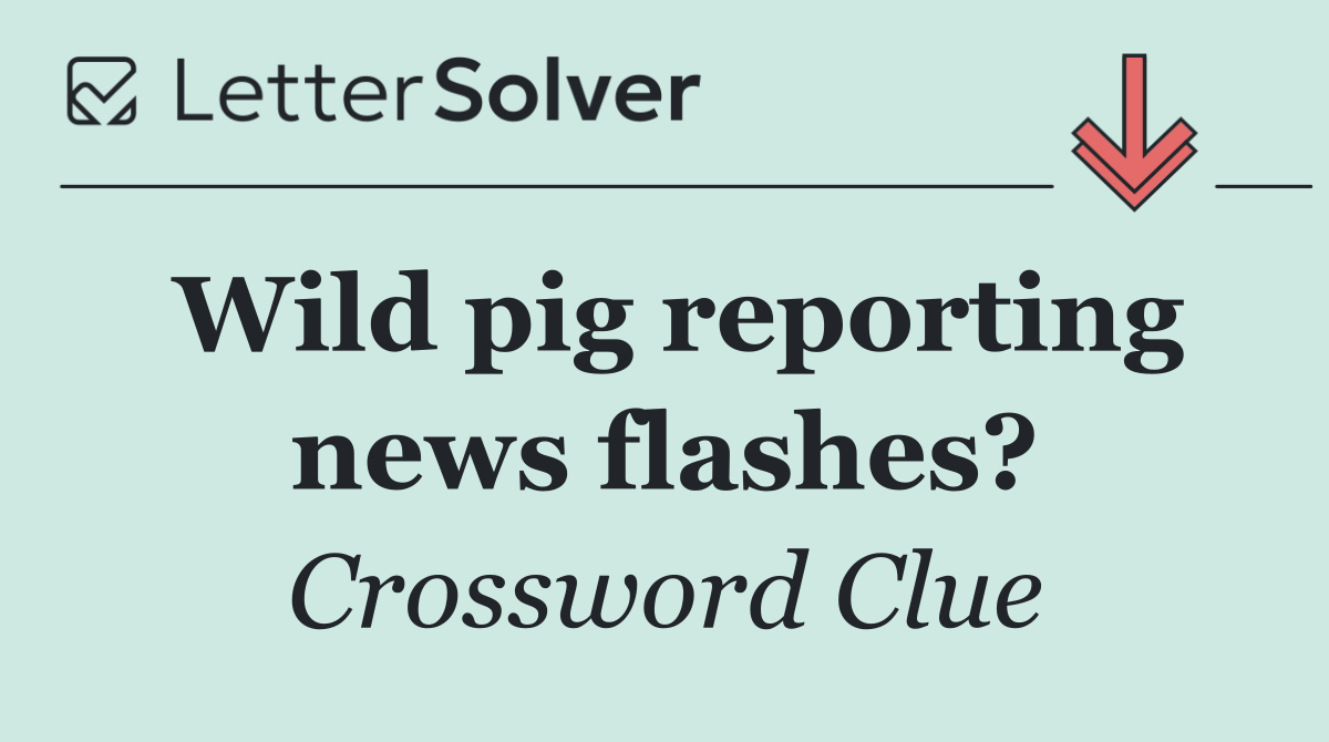 Wild pig reporting news flashes?