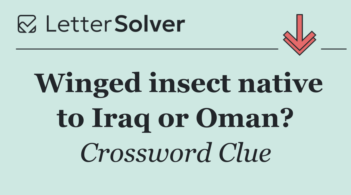 Winged insect native to Iraq or Oman?