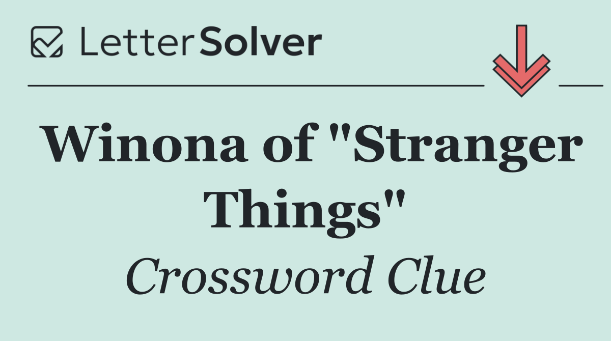 Winona of "Stranger Things"