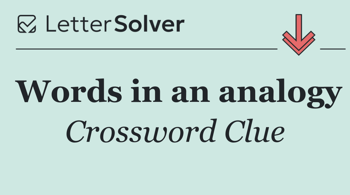 Words in an analogy