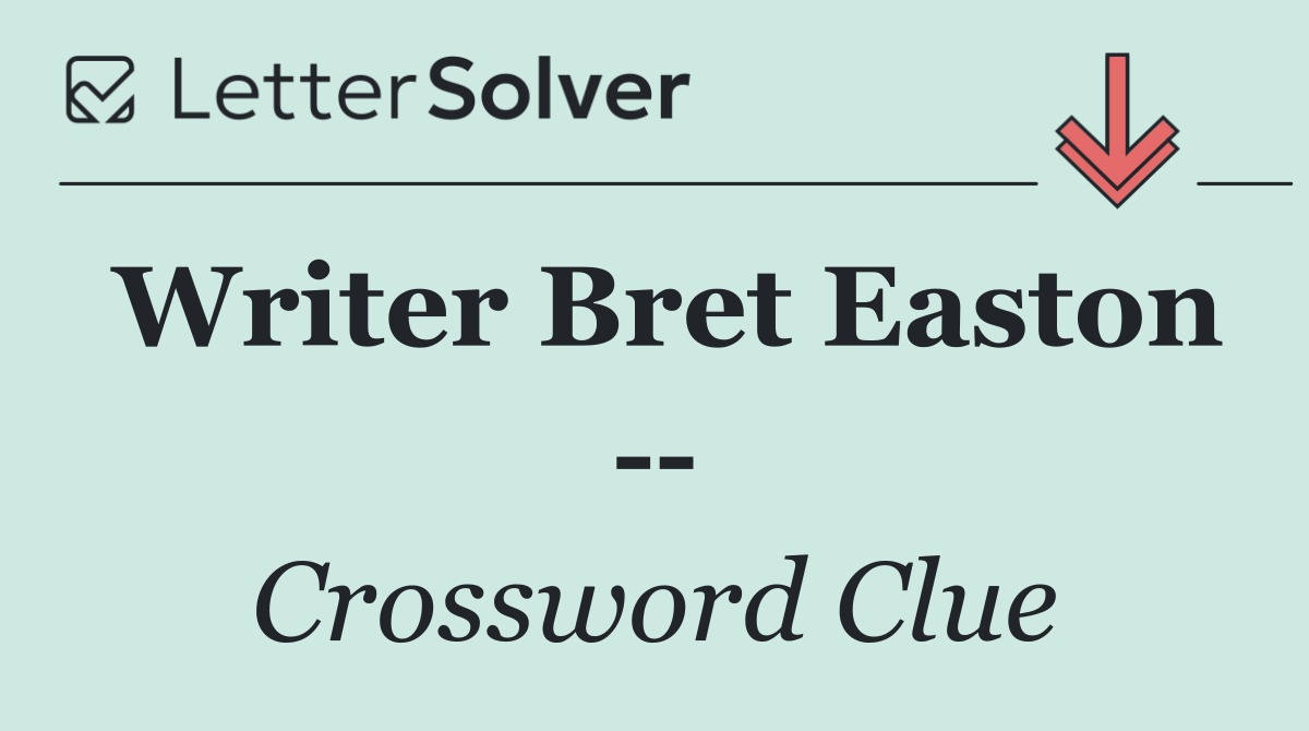 Writer Bret Easton   