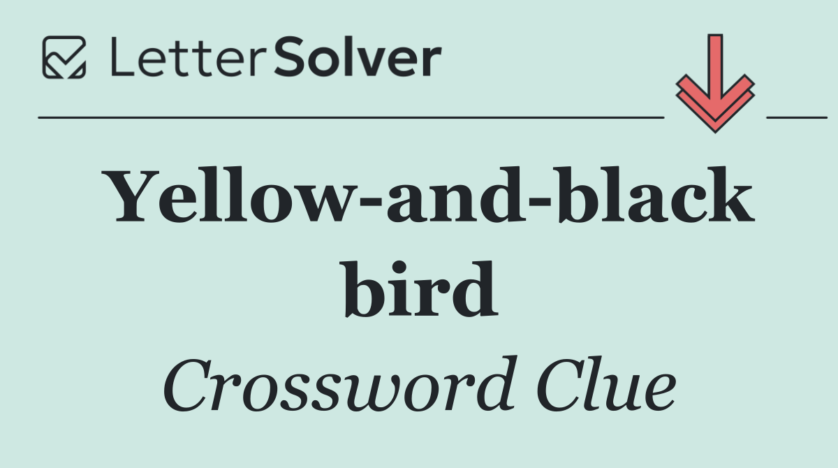 Yellow and black bird
