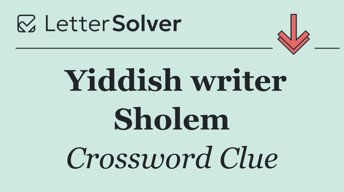 Yiddish writer Sholem