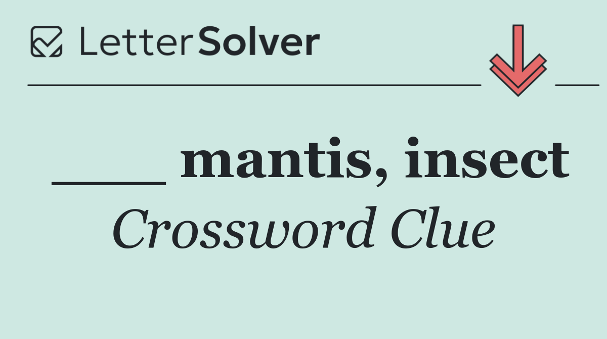 ___ mantis, insect
