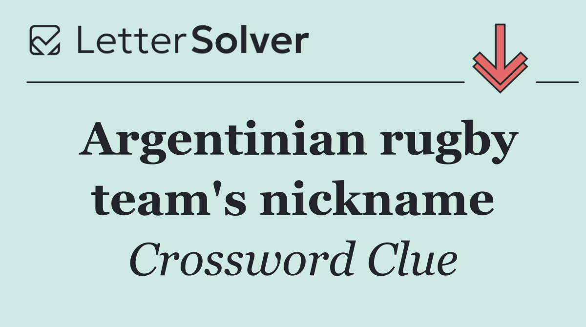 Argentinian rugby team's nickname