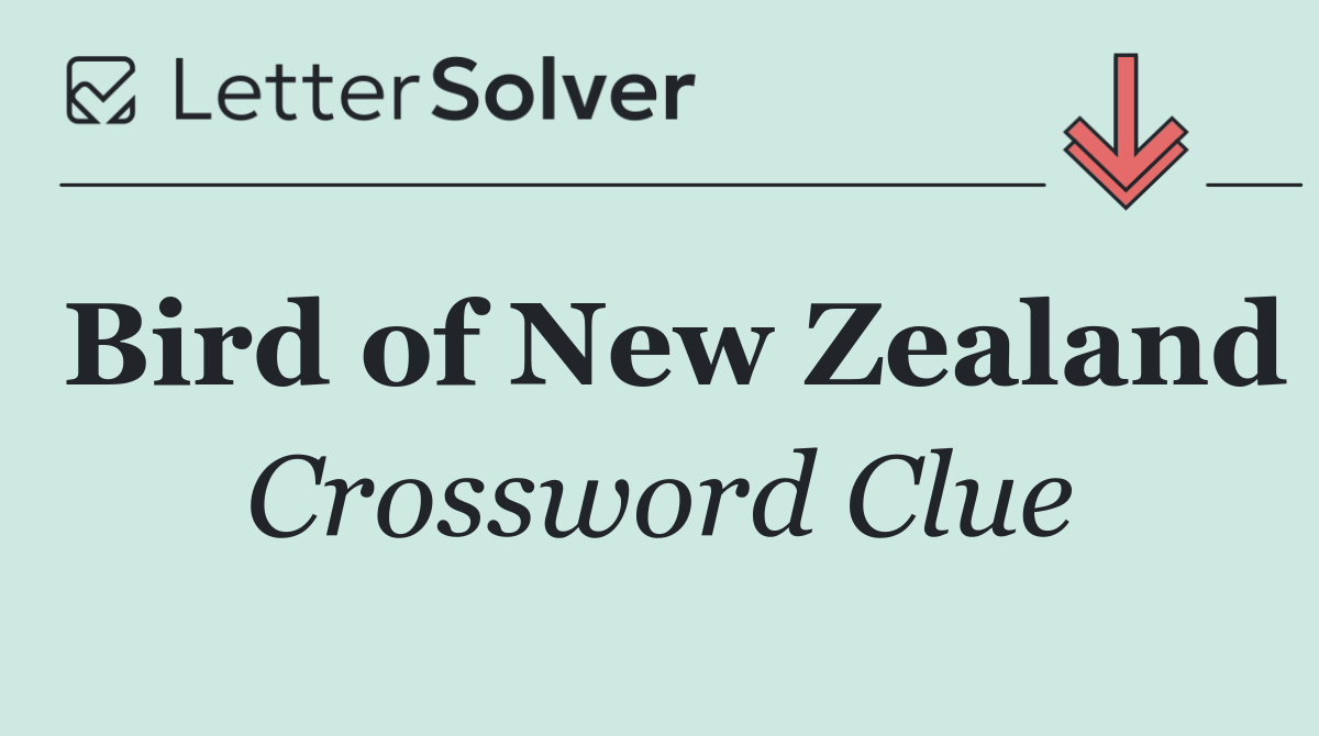 Bird of New Zealand