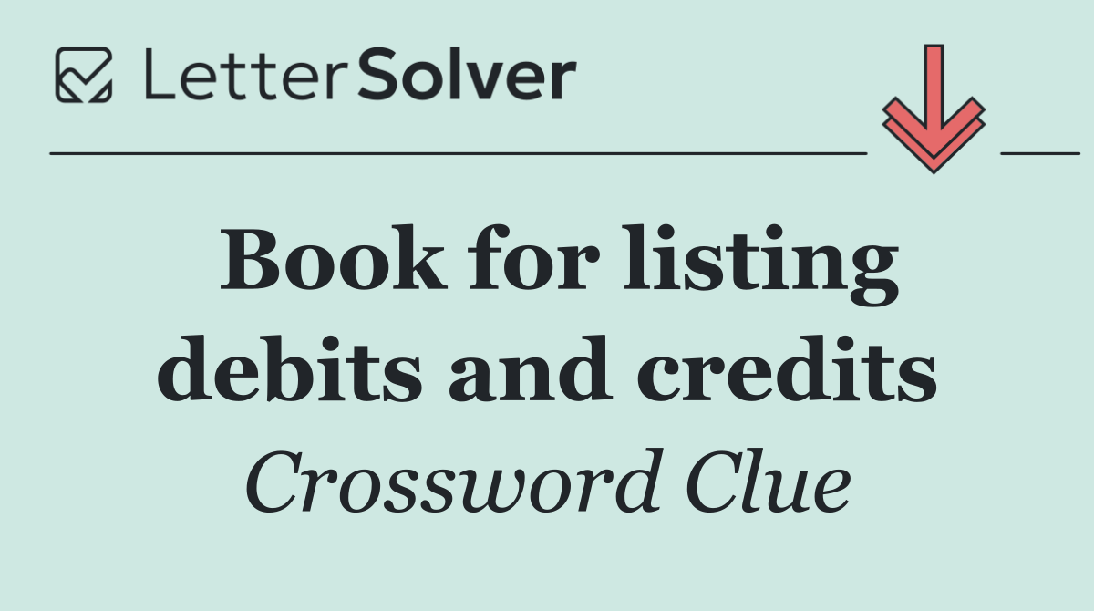 Book for listing debits and credits