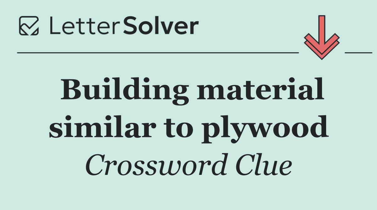 Building material similar to plywood