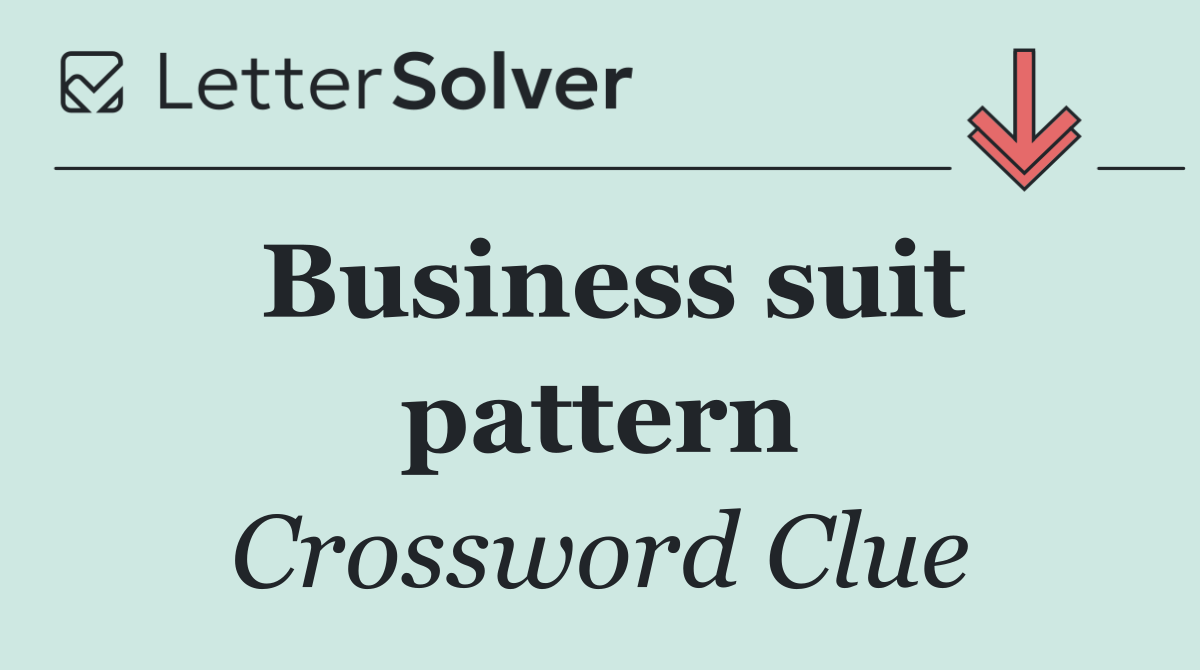 Business suit pattern