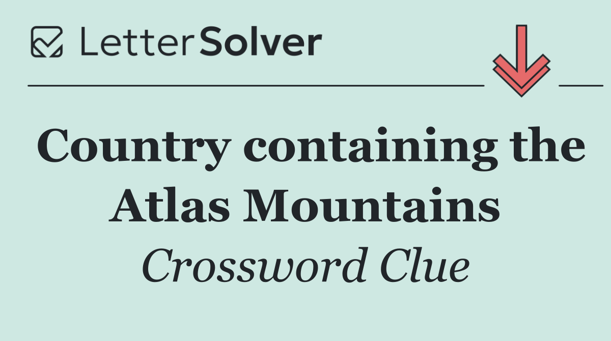 Country containing the Atlas Mountains