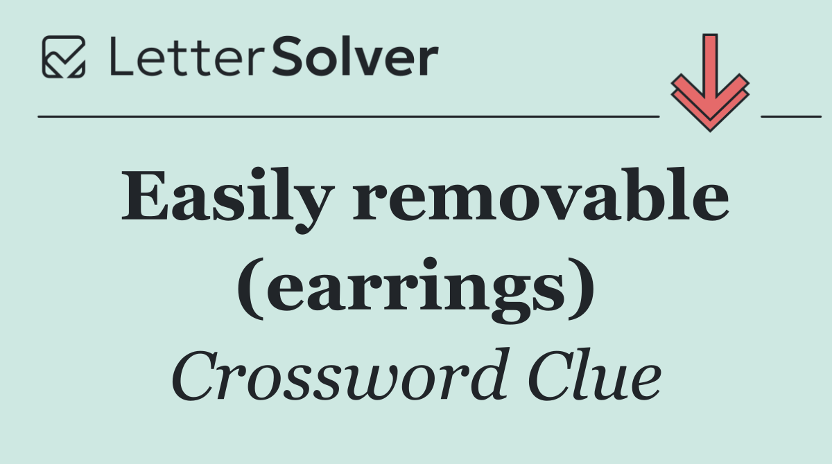Easily removable (earrings)