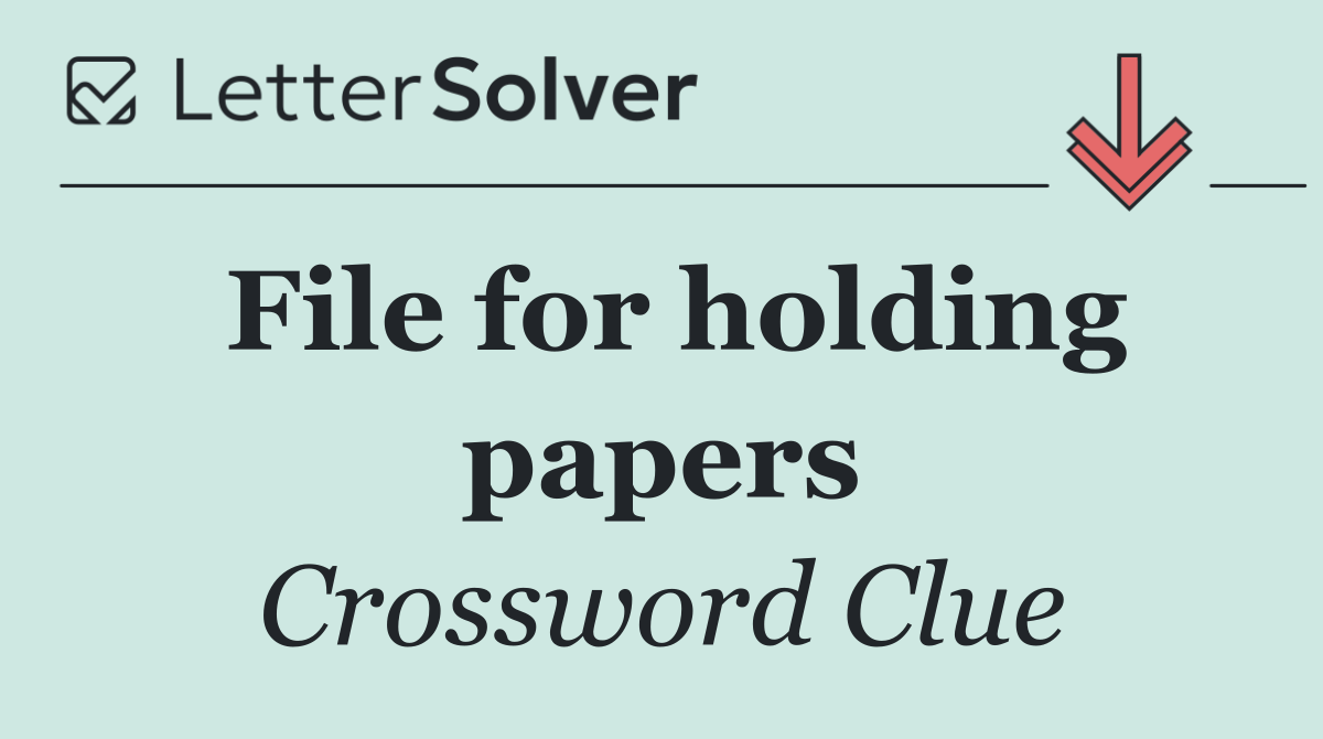 File for holding papers